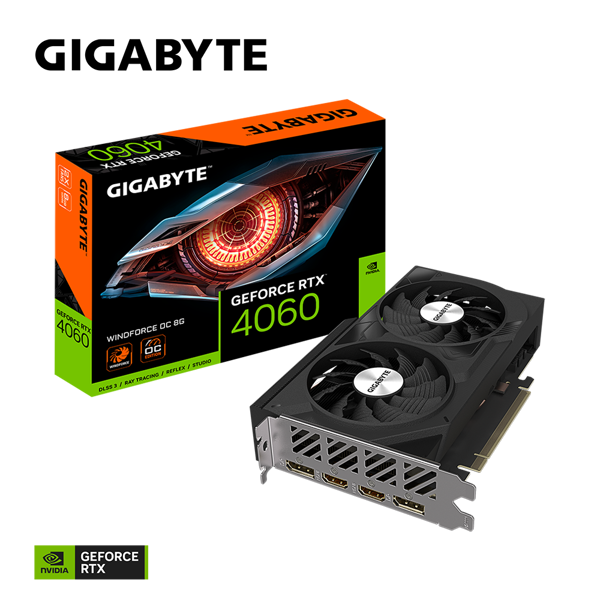Card màn hình GIGABYTE GeForce RTX 4060 WINDFORCE OC 8G